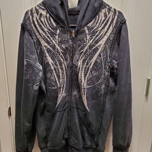 Affliction zip hoodie reversible